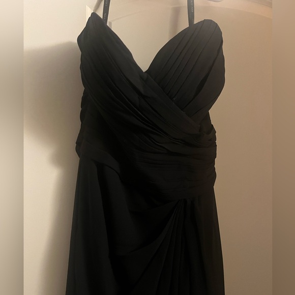 NWT Bill Levkoff Black Strapless Chiffon Bridesmaid Dress - Picture 2 of 5